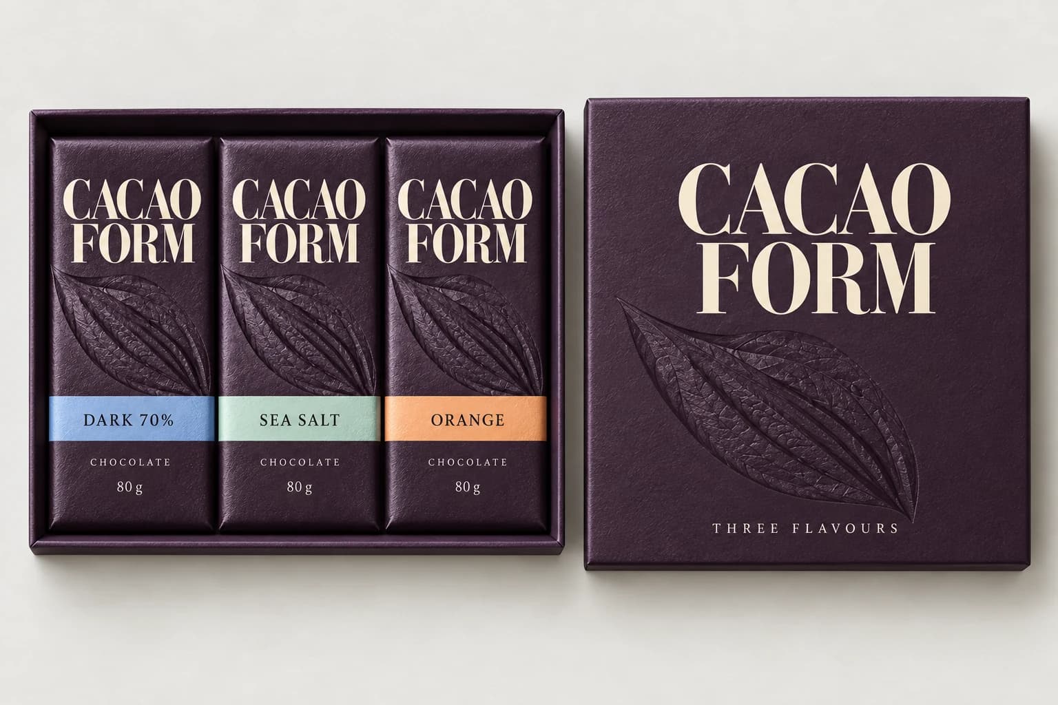 Cacao Form: Three-bar gift box