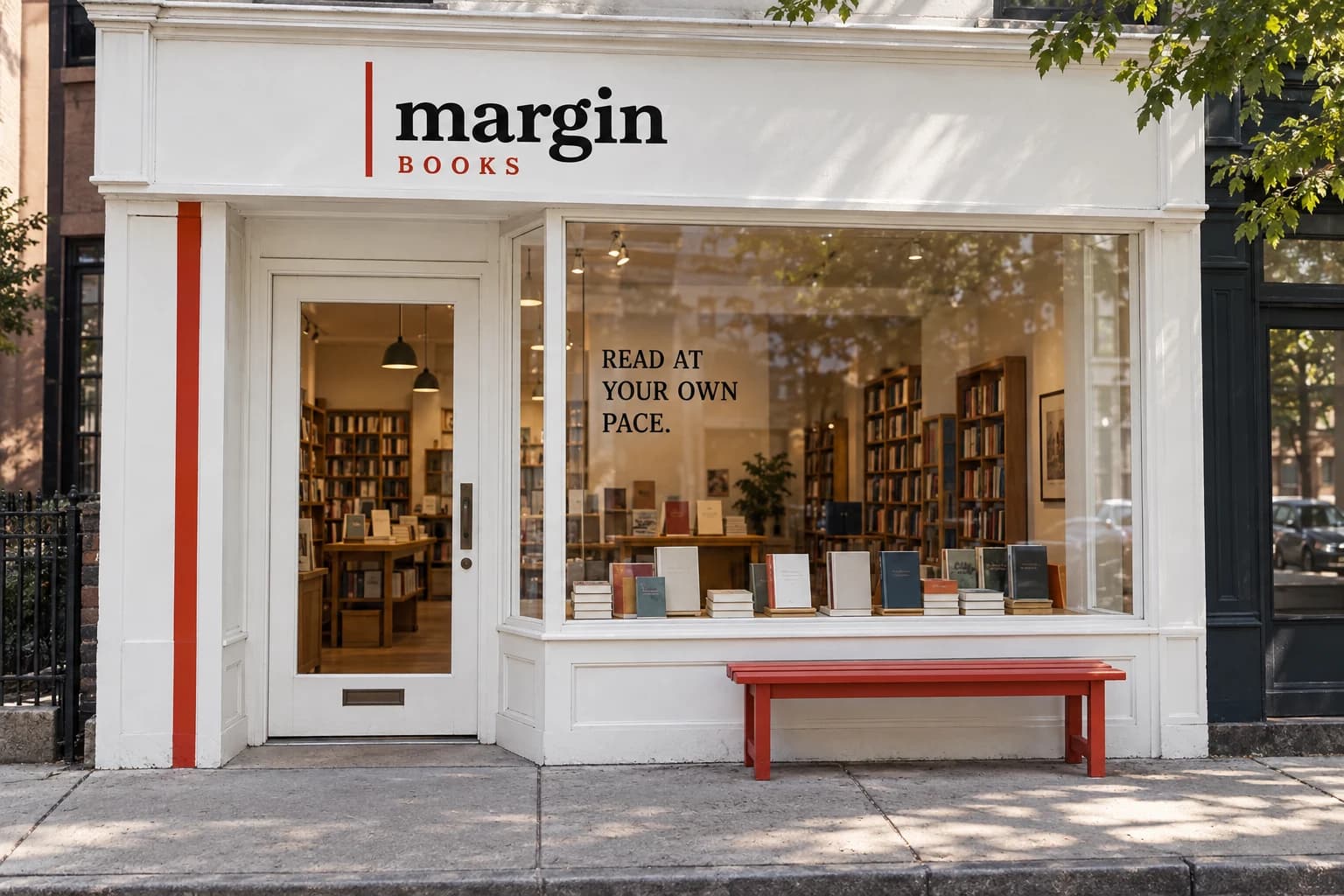 Margin Books: Visualisasi fasad toko