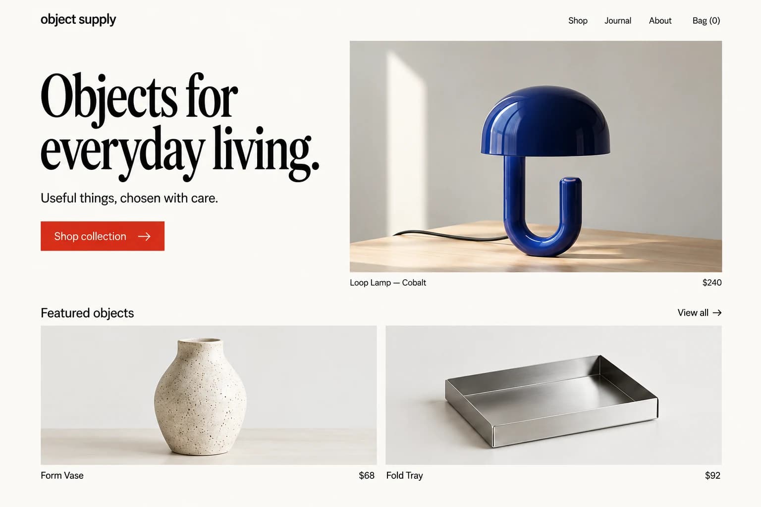 Object Supply: Beranda desktop