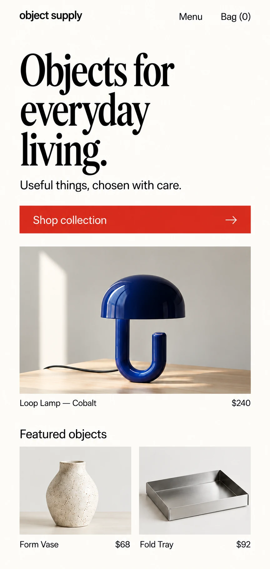 Object Supply: Beranda mobile