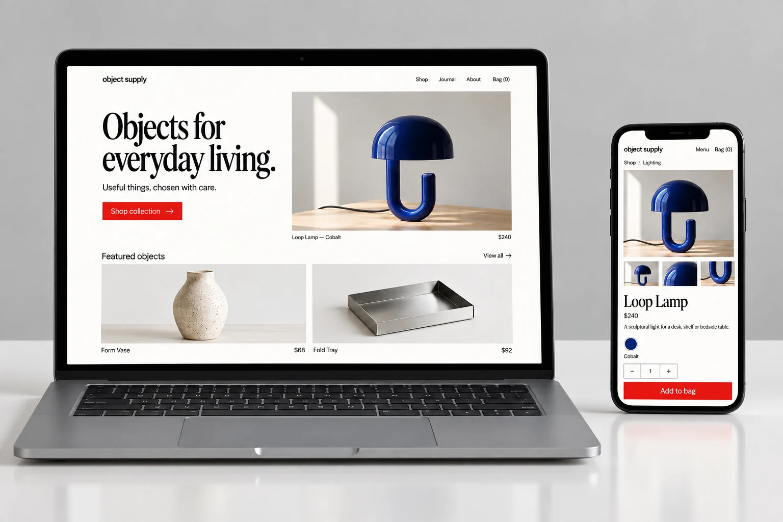 Object Supply: Presentasi pada perangkat