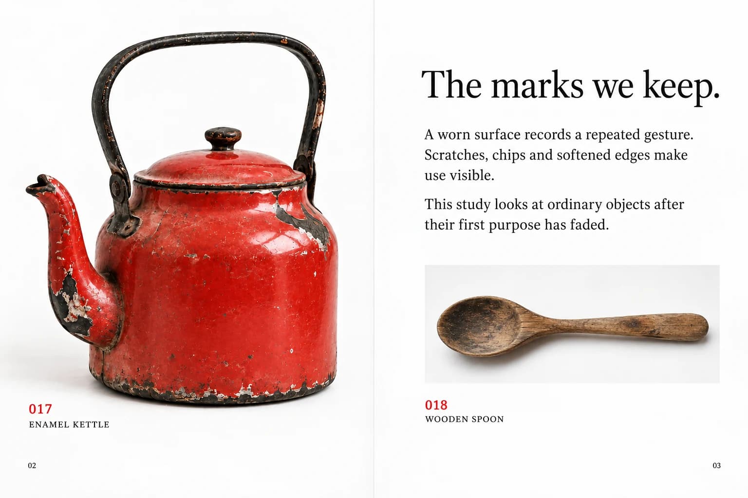 Objects After Use: Halaman katalog