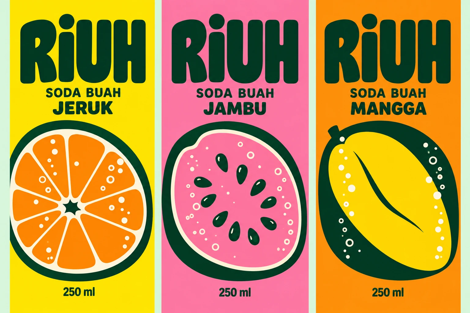 RIUH: Desain label depan