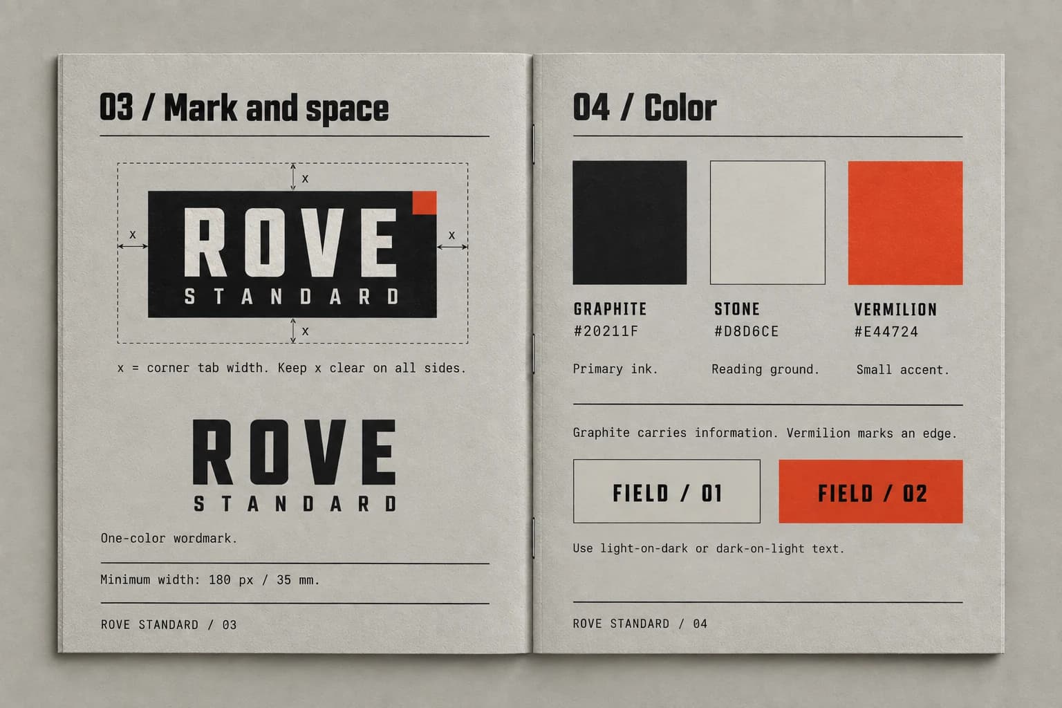 Rove Standard: Aturan logo dan warna