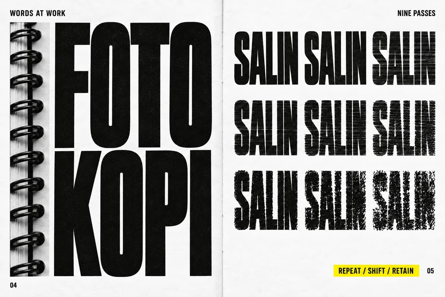 SALIN / Copy of a Copy: Halaman studi huruf