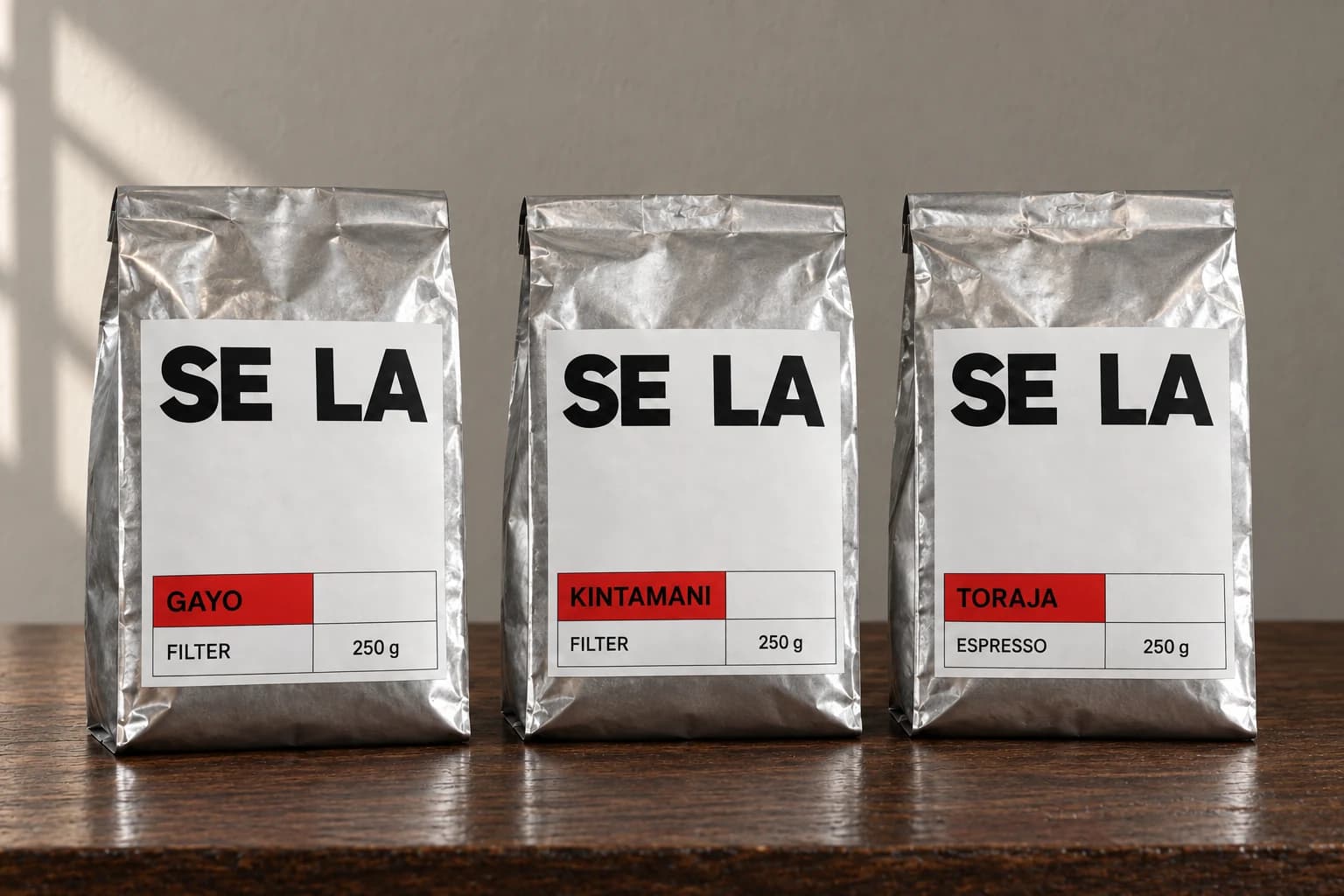 SELA: Kemasan kopi dari tiga daerah asal